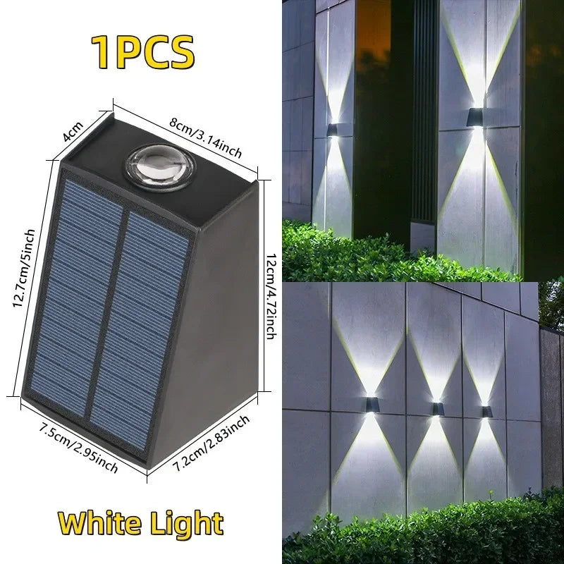 LED Solar Lights Outdoor Solar Powered Wall Lamp Waterproof Outdoor Garden Decorations