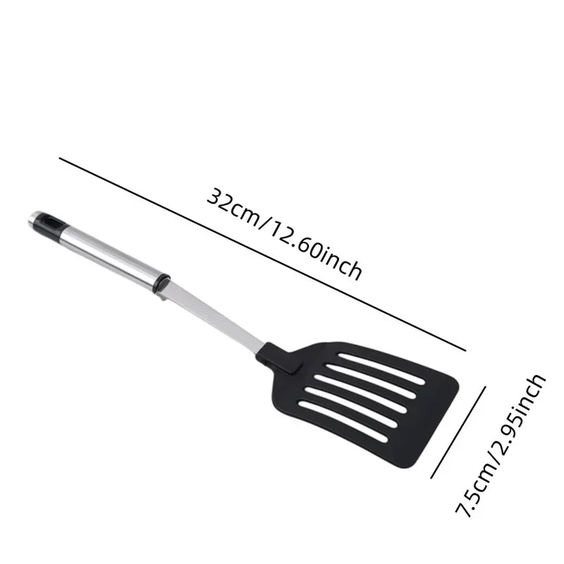 Stainless Steel Turners Kitchen Tools Nylon Handle Spatula Fried Shovel Egg Fish Frying Pan