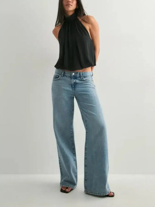 Women's Elegant Top Halter-Neck Backless Solid Colour Top Sexy Off Shoulder Top Night Club Party Top