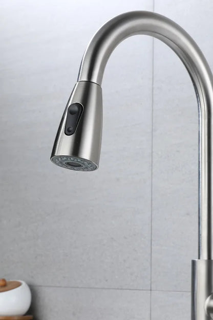 Kitchen Basin Has 2 Functions Replace The Pull-out Hot and Cold Water Faucet and The Shower Pull-out Faucet Replaces  Sprinkler