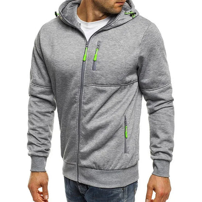 Men’s Zip-Up Hoodie – Long Sleeve Slim Fit Casual Sports Jacket