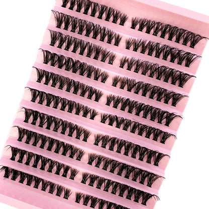 Left+Right Eye Lash Extension Cat/Fox Eye Effect Lash Single Clusters 3D Wispy Natural Looking DIY Segmented Eyelash Extensions