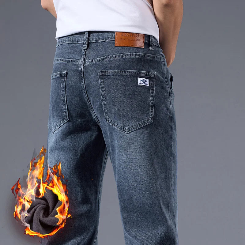 Men’s Loose Straight Leg Jeans – Retro Washed Casual Denim Pants
