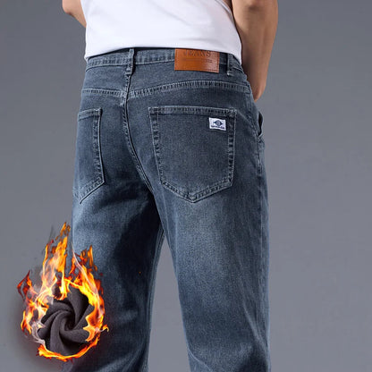 Men’s Loose Straight Leg Jeans – Retro Washed Casual Denim Pants
