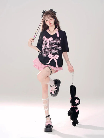 Women’s High Waist Ruffle A Line Skirt Korean Fashion Summer Streetwear Y2K Style
