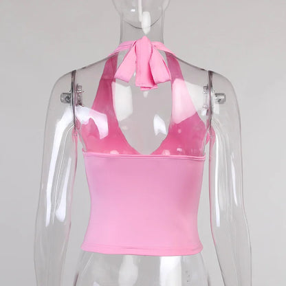 Women’s Off Shoulder Crop Top – Sleeveless Club Party Summer Outfit