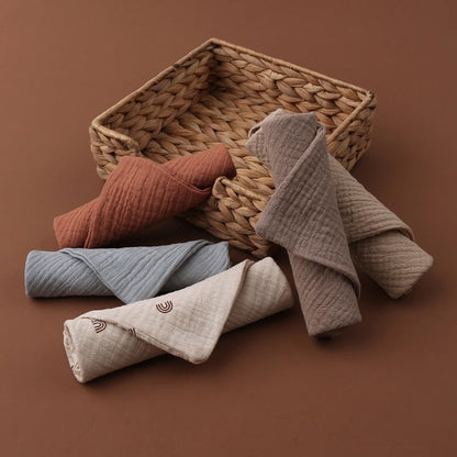 5PC Baby Towel New Born Items Stuff Muslin Squares Infant Newborn Hand Bath Shower Face Towels