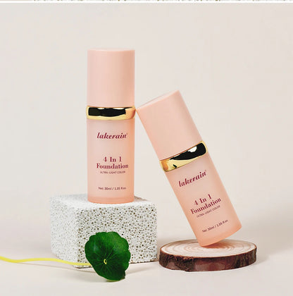 Foundation 4 in 1 - Medium Spectrum with SPF 30+, Longwearing & Waterproof Hydrating Color Changing Foundation Women Cosmetics