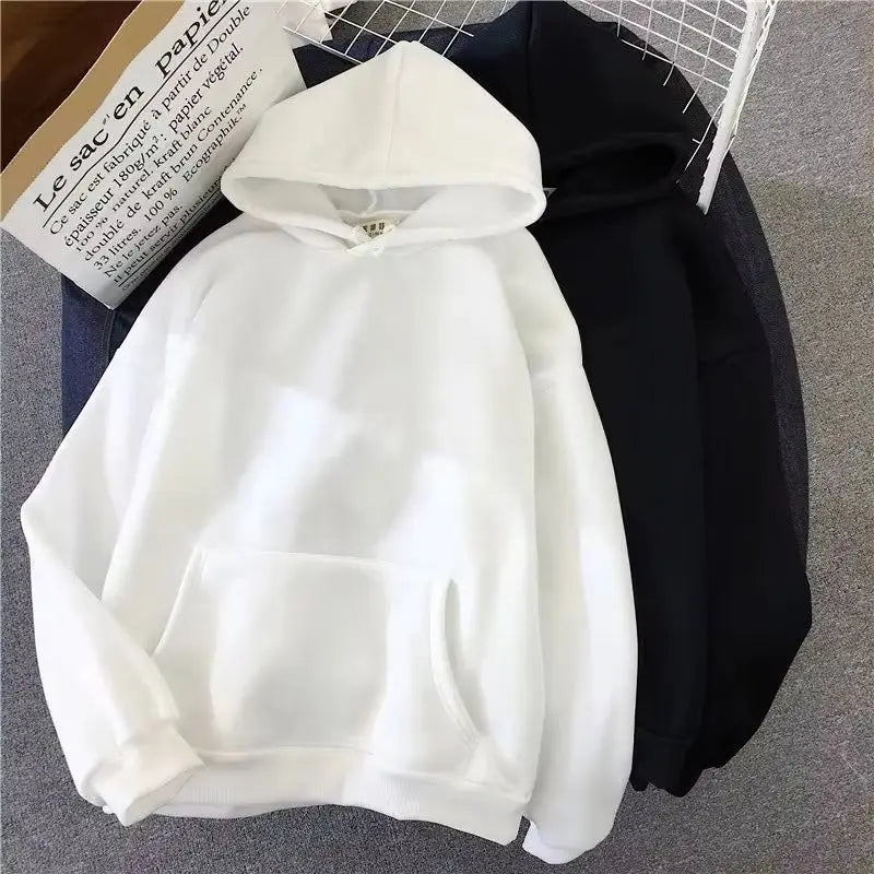Oversized Casual Hoodie – Unisex Solid Color Sweatshirt for Men & Women