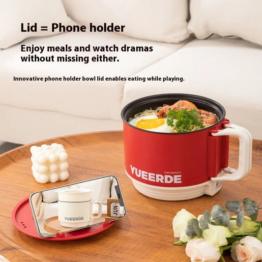 Portable Electric Heating Pot 1.5L Multi-purpose Cooker with Cover Automatic Temperature