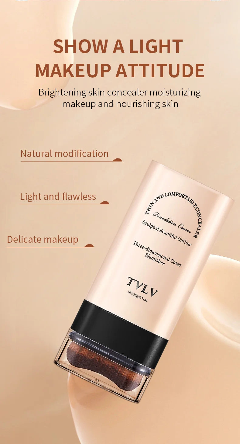 Foundation make-up concealer is light and thin to hold makeup, cover facial defects, and create a clear makeup effect