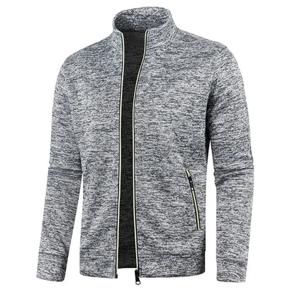 Men’s Zipper Jacket Hoodie – Solid Color Long Sleeve Streetwear Sweatshirt