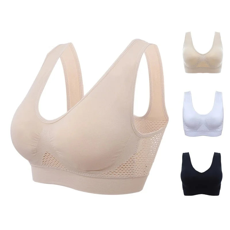 Women’s Sports Bra – Breathable Padded Fitness & Yoga Top