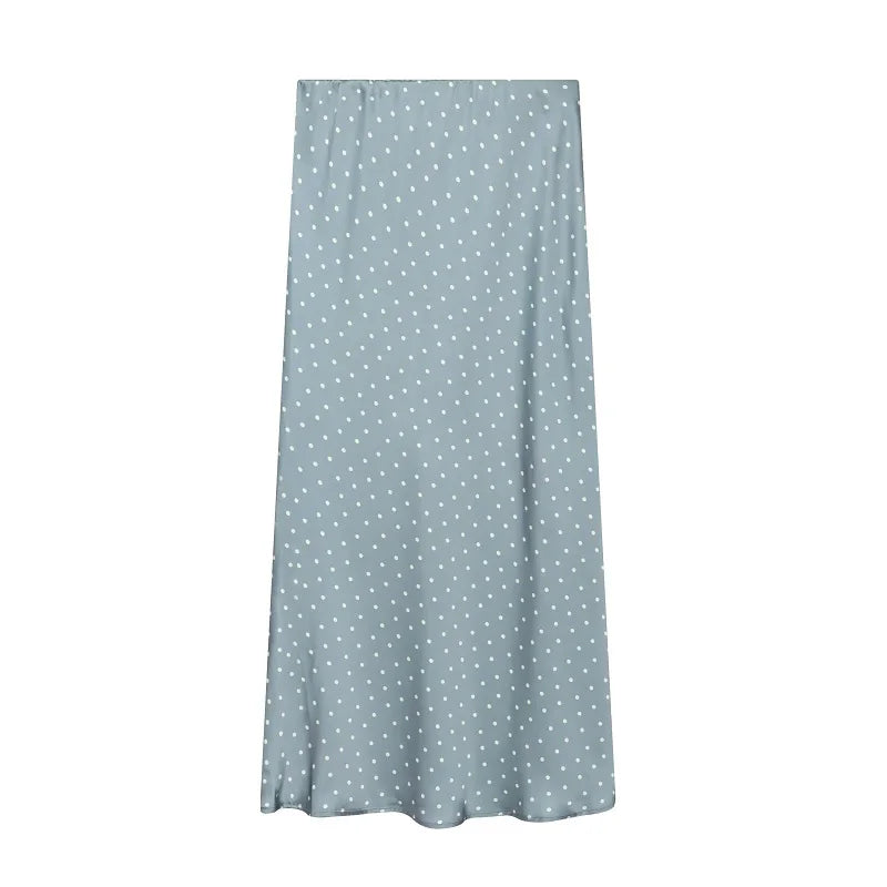 Women’s High Waist Satin Midi Skirt Elegant Office and Summer Wear