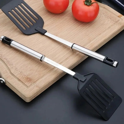 Stainless Steel Turners Kitchen Tools  Nylon Handle  Spatula  Fried Shovel Egg Fish Frying Pan