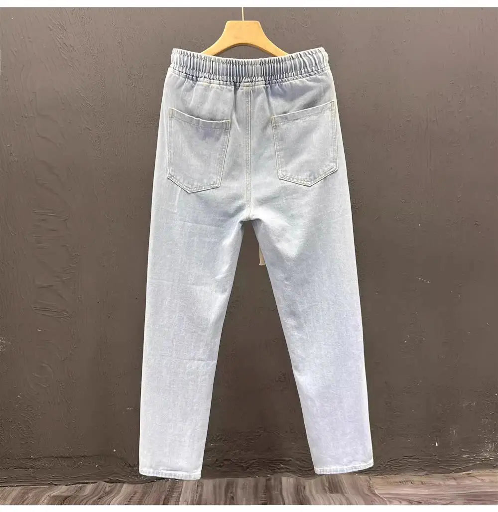 Men’s Loose Straight Leg Jeans – Casual Vintage Durable Cotton Denim