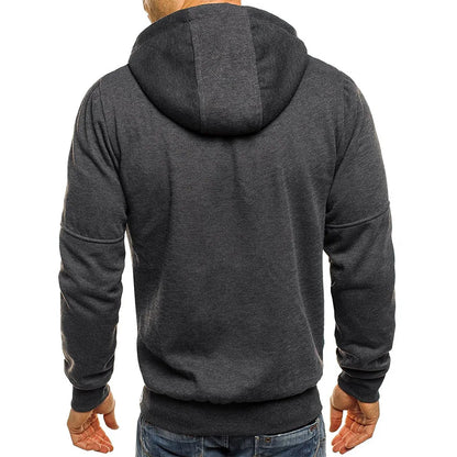 Men’s Zip-Up Hoodie – Long Sleeve Slim Fit Casual Sports Jacket