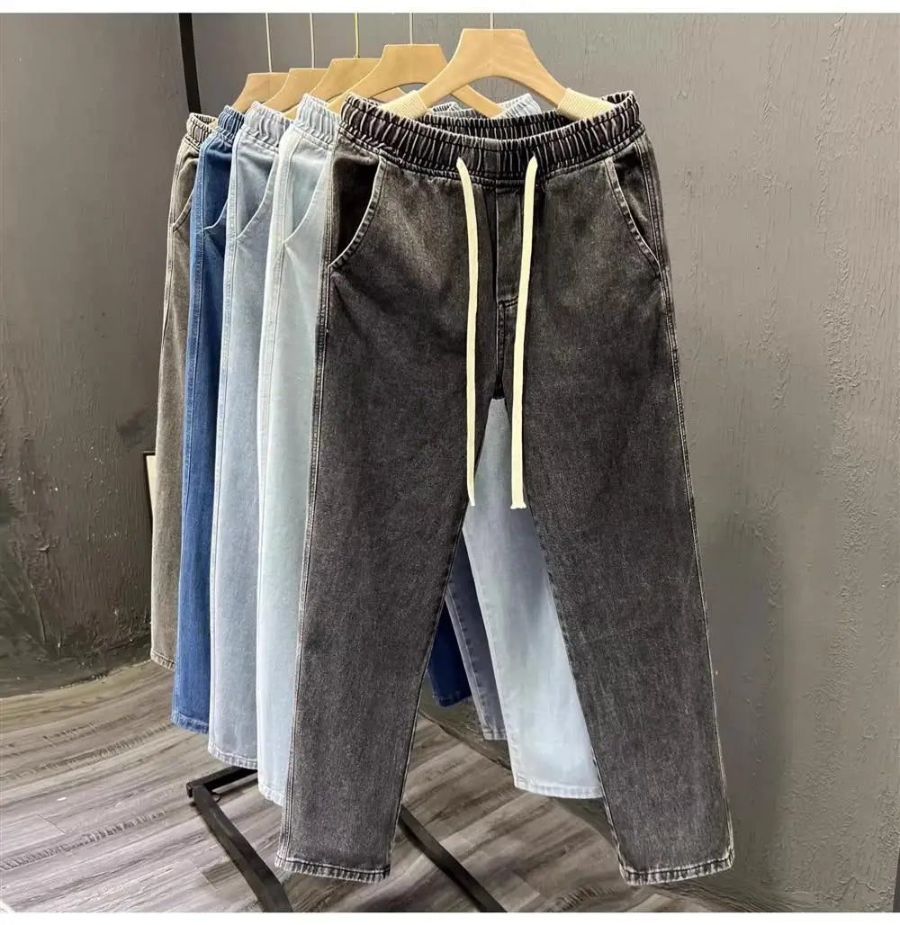 Men’s Loose Straight Leg Jeans – Casual Vintage Durable Cotton Denim