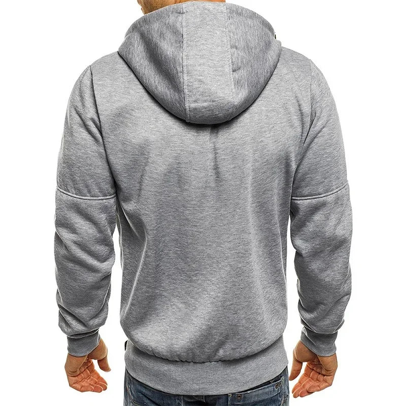 Men’s Zip-Up Hoodie – Long Sleeve Slim Fit Casual Sports Jacket