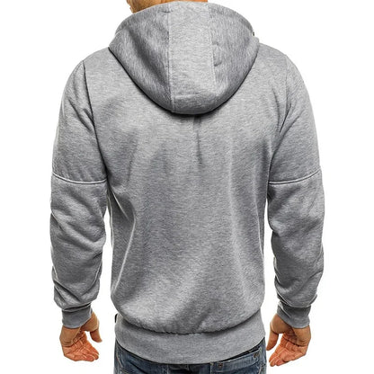 Men’s Zip-Up Hoodie – Long Sleeve Slim Fit Casual Sports Jacket