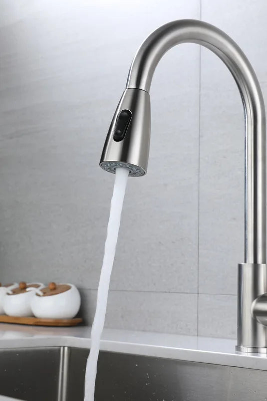 Kitchen Basin Has 2 Functions Replace The Pull-out Hot and Cold Water Faucet and The Shower Pull-out Faucet Replaces  Sprinkler