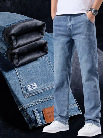Men’s Loose Straight Leg Jeans – Retro Washed Casual Denim Pants