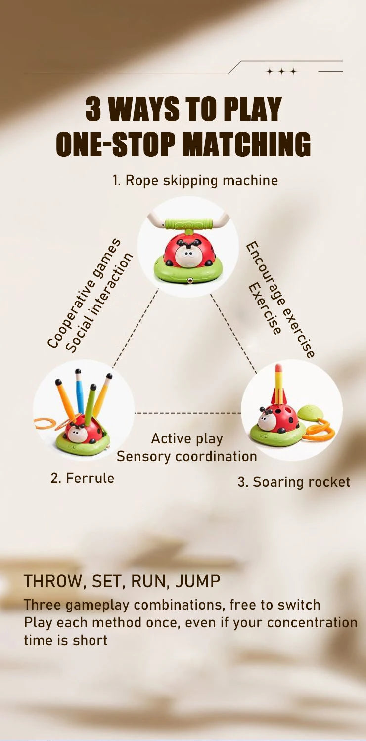 3-In-1 Kid Sports Toys Skipping Rope Toy Children Indoor Outdoor Games Learning Educational Toys