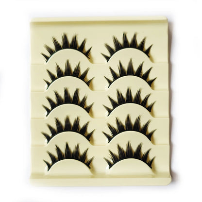 5 Paris Cat Eye False Eyelashes Long Thick Cosplay Fake Eye Lashes Extension Smokey Natural Makeup Handmade Reusable