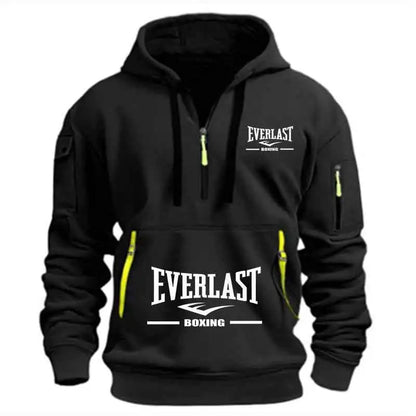 Men’s Half Zip Hoodie – Casual Multi-Pocket Fitness Sweatshirt