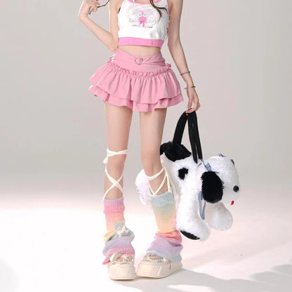 Women’s High Waist Ruffle A Line Skirt Korean Fashion Summer Streetwear Y2K Style