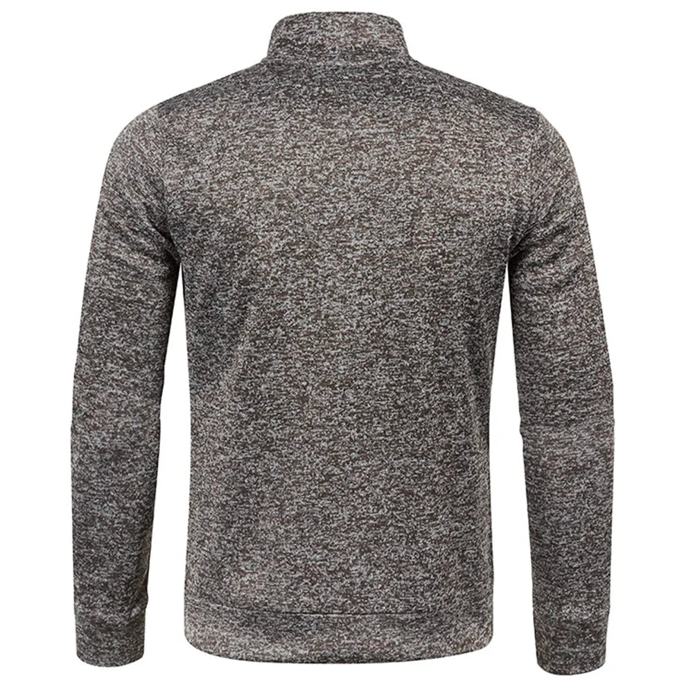 Men’s Zipper Jacket Hoodie – Solid Color Long Sleeve Streetwear Sweatshirt