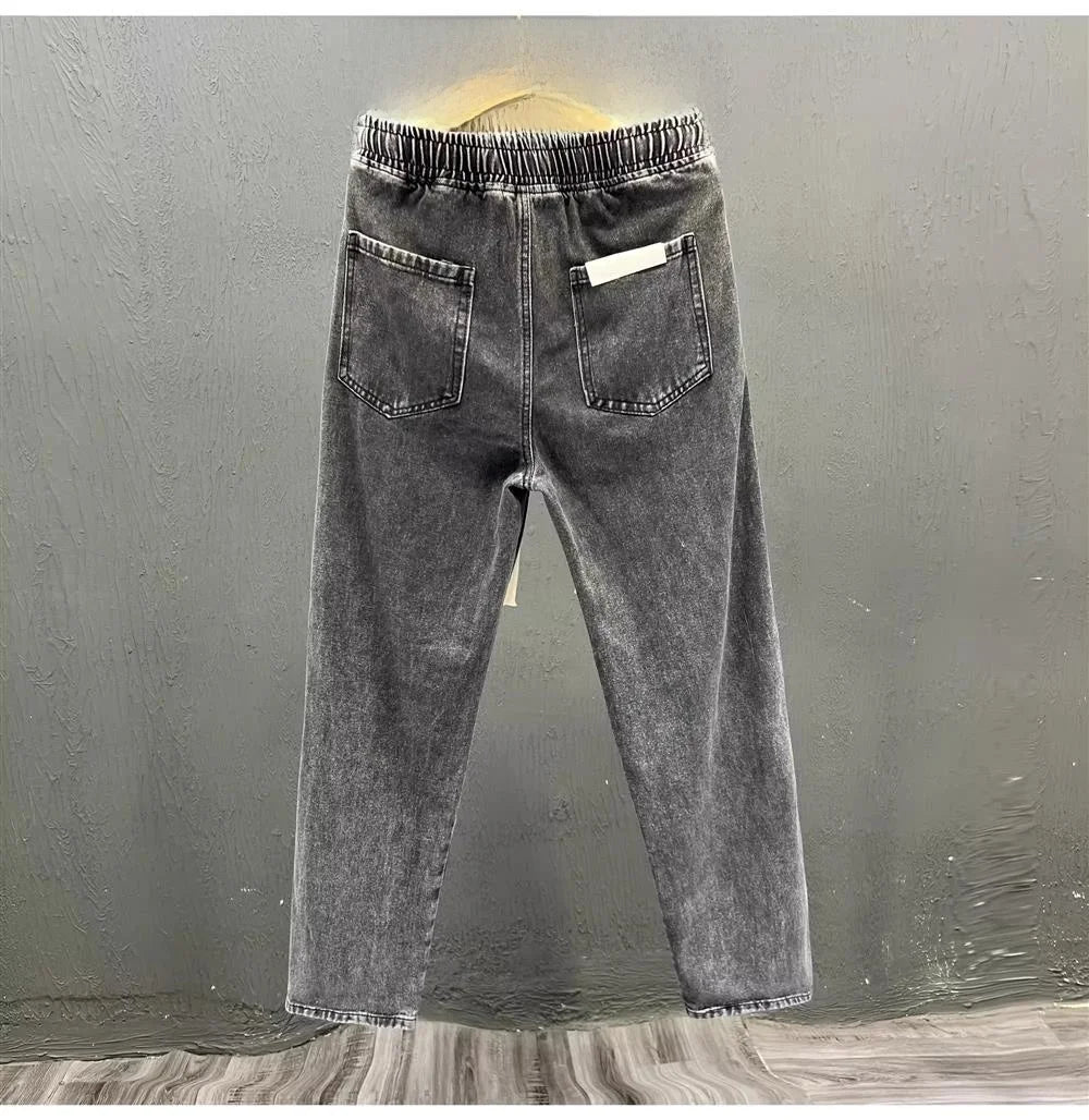 Men’s Loose Straight Leg Jeans – Casual Vintage Durable Cotton Denim