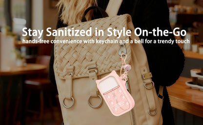 Hand Sanitizer Mist Case 1FL. OZ., Protective and Stylish Hand Sanitizer Spray Accessory, Silicone Case with Keyring，Portable