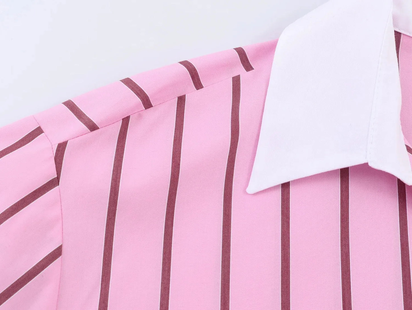 Women’s Color Block Blouse – Elegant Single-Breasted Fashion Top