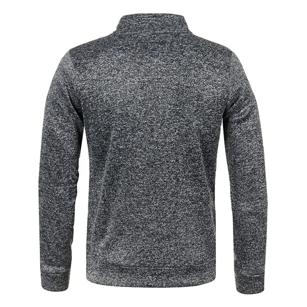 Men’s Zipper Jacket Hoodie – Solid Color Long Sleeve Streetwear Sweatshirt