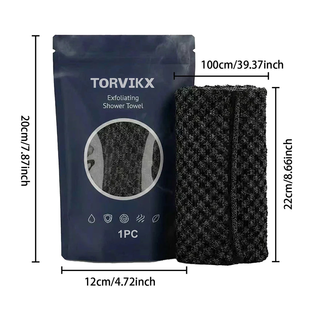 Exfoliating Shower Towel Exfoliating Skin Bath Towel,Premium Scrub Wash Cloth for Body Face Exfoliating Washcloth for Men Woman