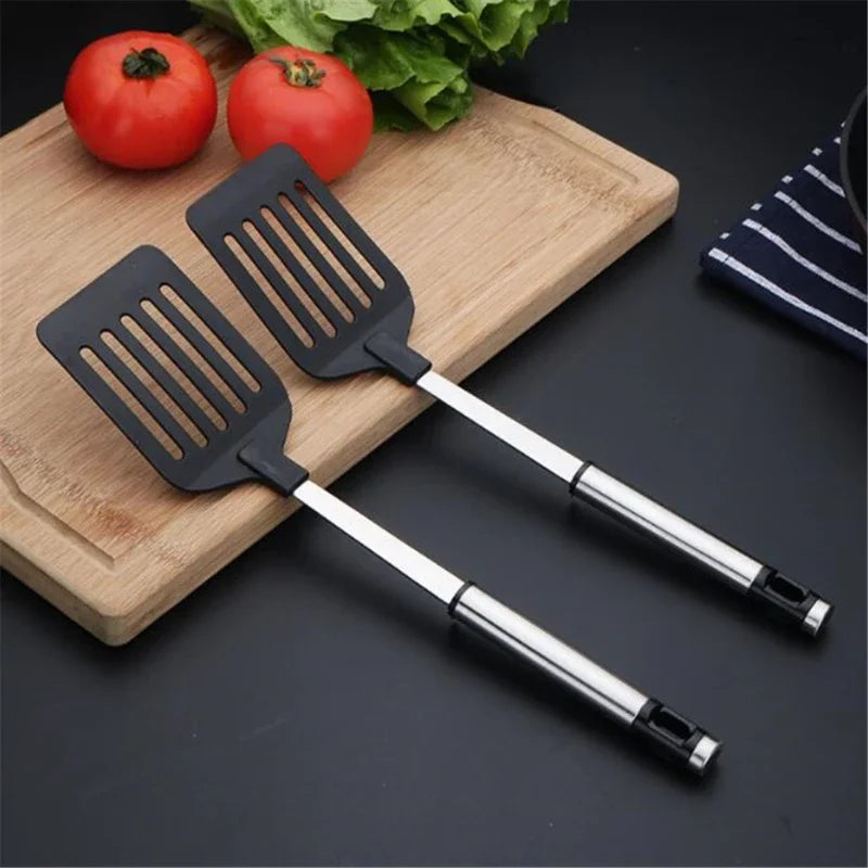 Stainless Steel Turners Kitchen Tools  Nylon Handle  Spatula  Fried Shovel Egg Fish Frying Pan
