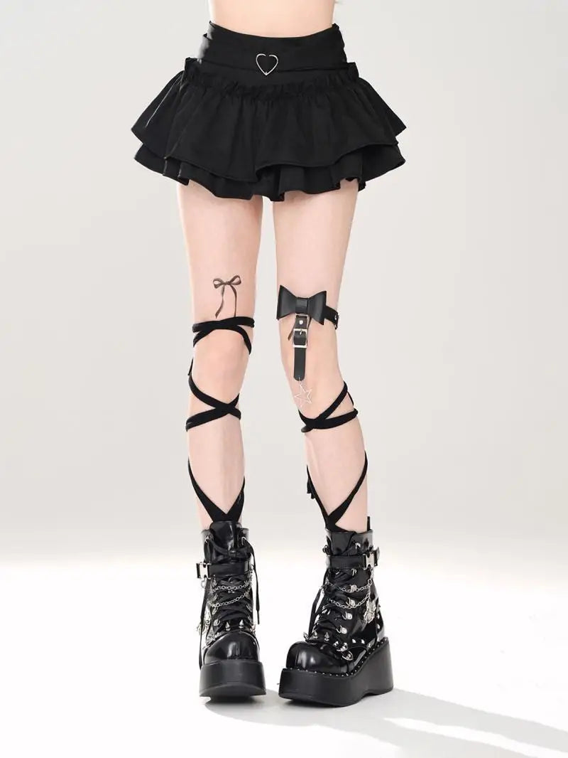 Women’s High Waist Ruffle A Line Skirt Korean Fashion Summer Streetwear Y2K Style