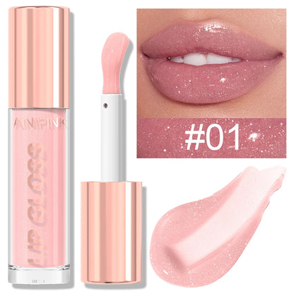 Glitter Lip Gloss Lipstick, Lip Tint Moisturizing Hydrating Long Lasting  Non-Stick Cup Waterproof Nude Lip Plumper High Pigment