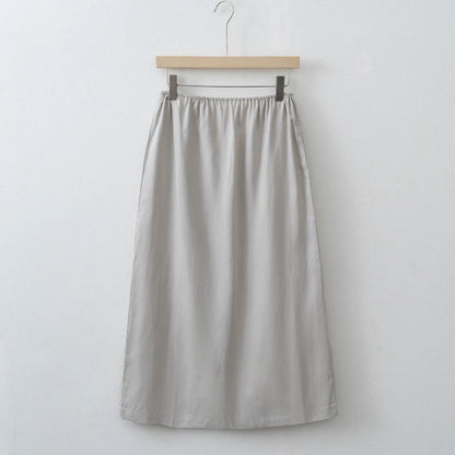 Women’s High Waist Satin Midi Skirt Vintage Lace Detail Elegant Long Skirt