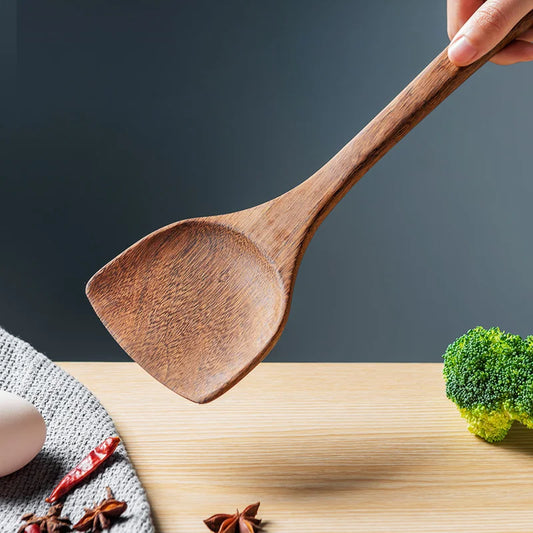 Kitchen Utensils Set Non-Stick  Cookware for Kitchen Wooden Handle Soup spoon spatula Rice