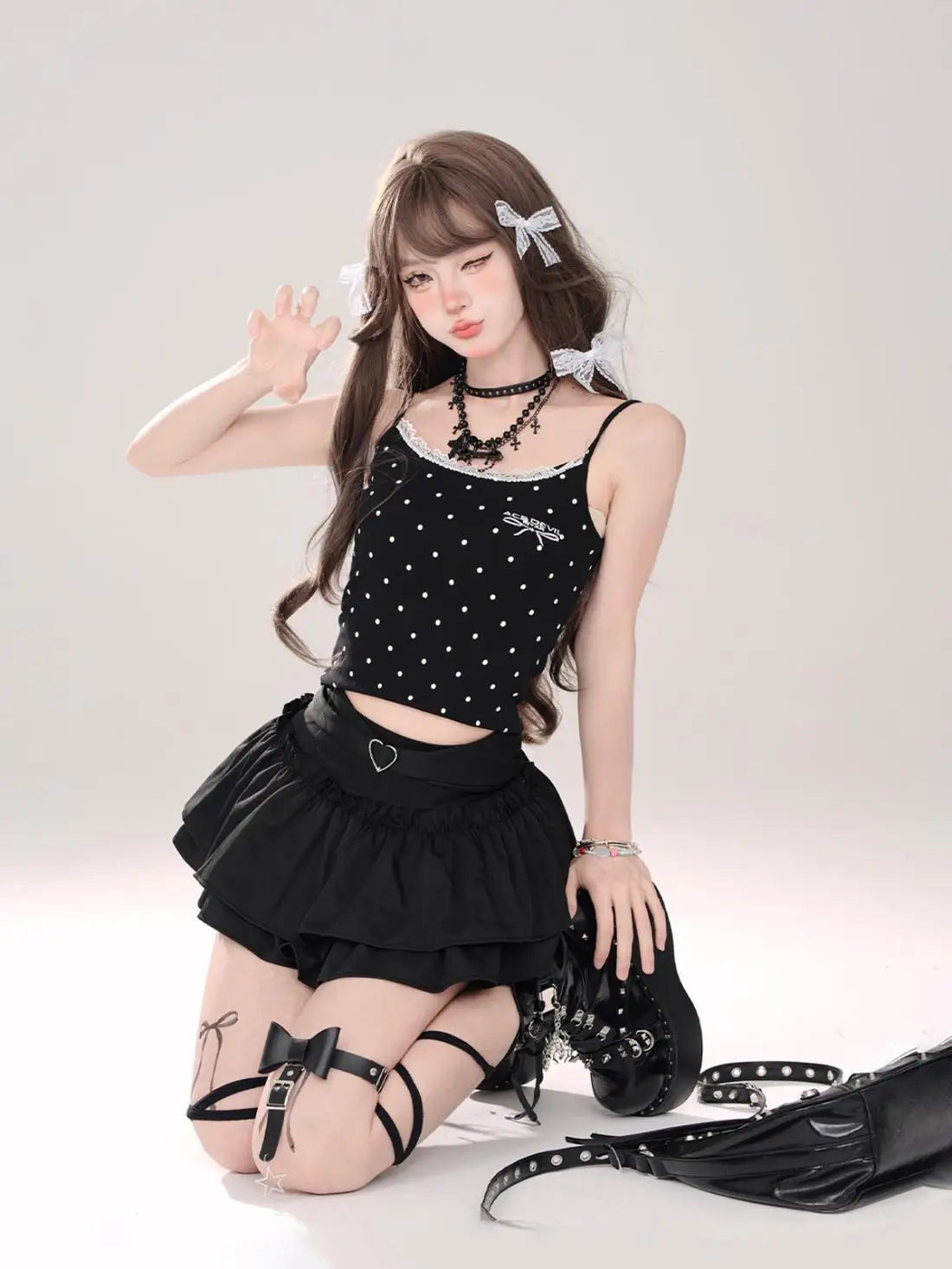Women’s High Waist Ruffle A Line Skirt Korean Fashion Summer Streetwear Y2K Style