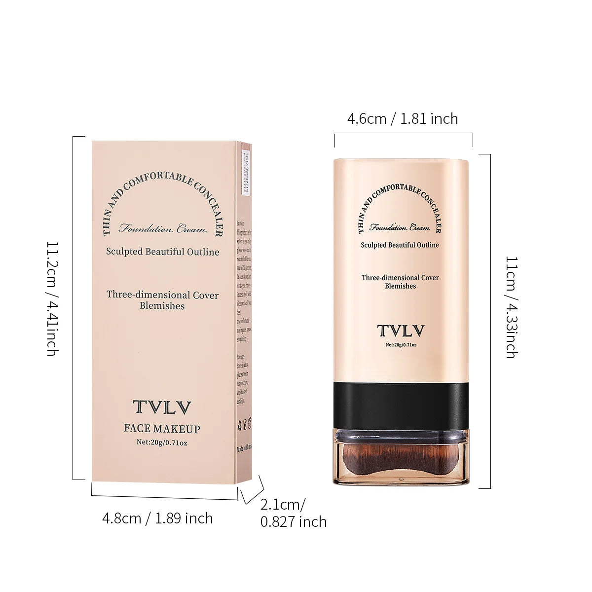 Foundation make-up concealer is light and thin to hold makeup, cover facial defects, and create a clear makeup effect