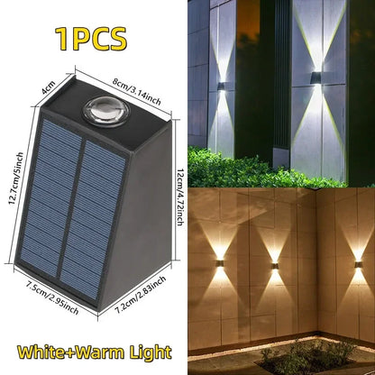 LED Solar Lights Outdoor Solar Powered Wall Lamp Waterproof Outdoor Garden Decorations