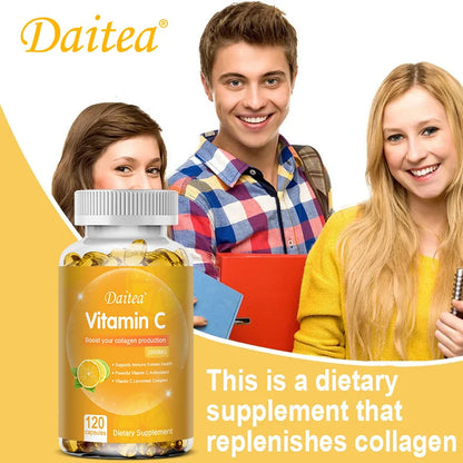 Vitamin C Capsules - 2000mg, Promote Collagen Production, Support Skin and Immune Health, Powerful Antioxidant, 120 Capsules