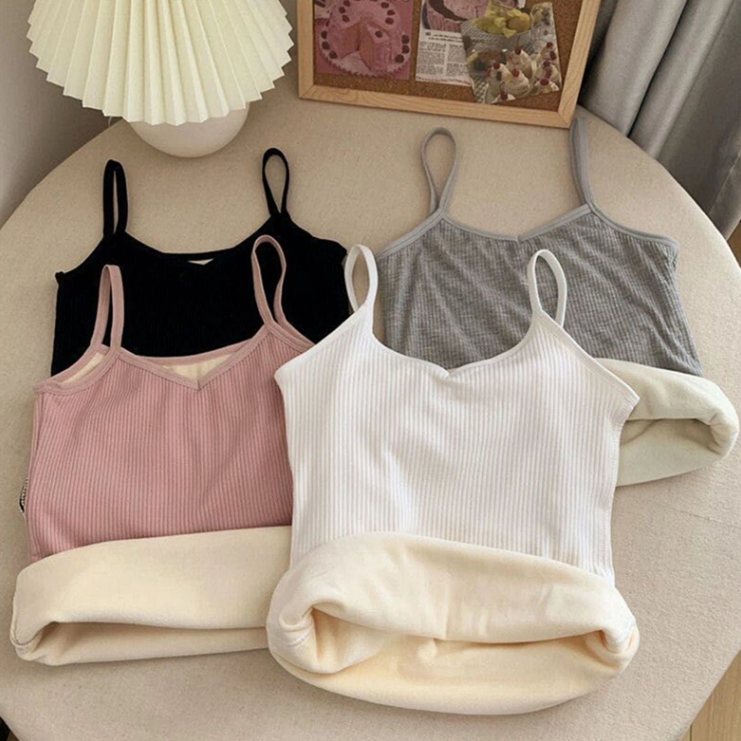 Women’s Velvet Corset Tank Top – Slim Fit Sleeveless Winter Fashion