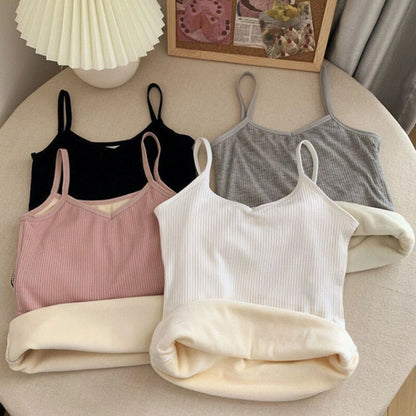 Women’s Velvet Corset Tank Top – Slim Fit Sleeveless Winter Fashion