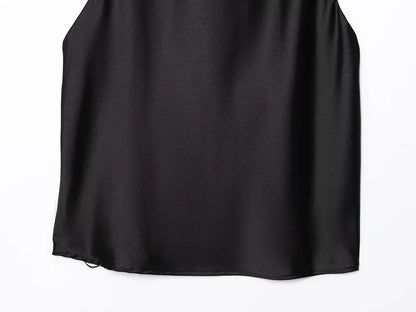 MUJER 2026 Halter Tops for Women Black Satin Backless Top Female Pink Summer Beach Top Woman off Shoulder Camisole Top Women