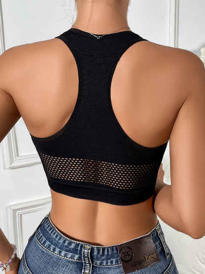 Women’s Fishnet Crop Top – Sexy Off Shoulder Stretch Tank