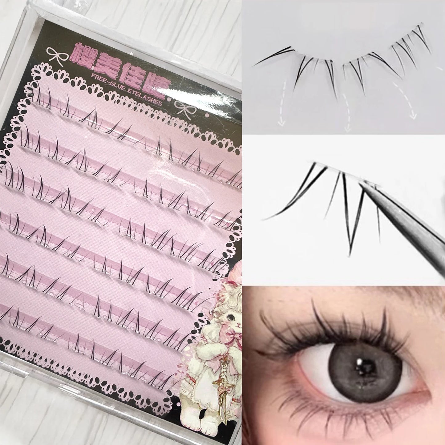 4-6mm No Glue False Eyelashes New Korean Style Lower Lashes Natural Fake Eyelashes for Women Daily Wear Cosplay DIY Makeup